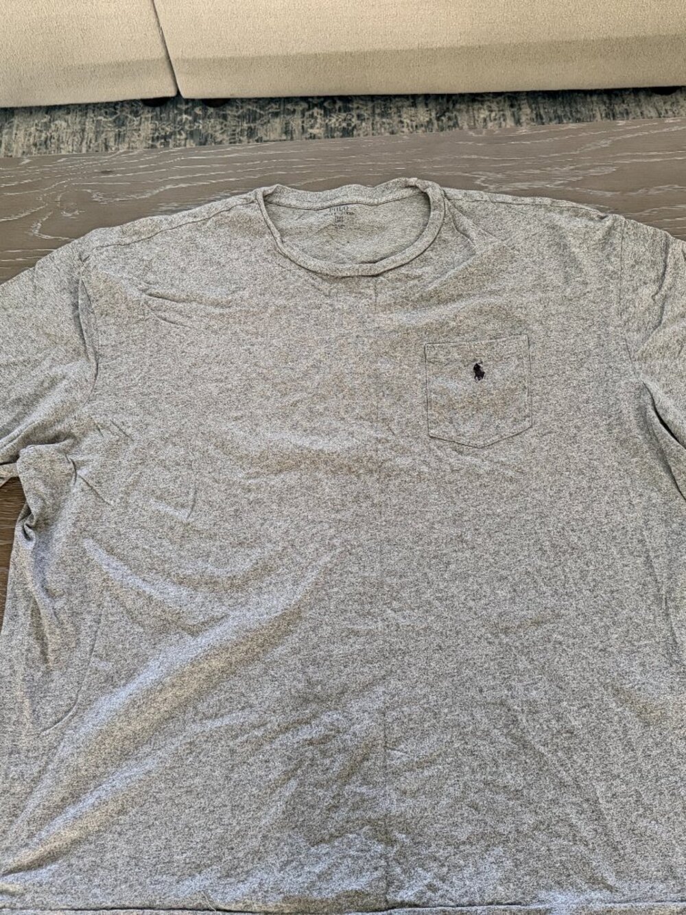 Mens Big & Tall Marled gray Polo Ralph Lauren short sleeve t-shirt top size 3XB